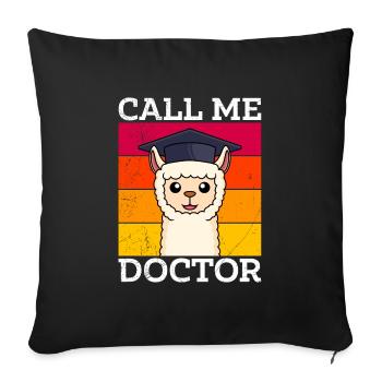 Doctorat réussi thèse de doctorat Appelez-moi Docteur - Housse de coussin décorative 45 x 45 cm - noir - Devant