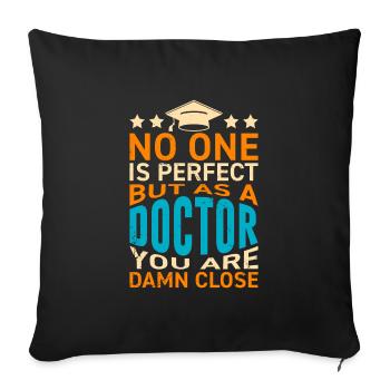 Docteur 2022 thèse de doctorat presque parfaite - Housse de coussin décorative 45 x 45 cm - noir - Devant