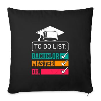 Doctor 2022 Doctorate doctorate passed - Sofa pillowcase 17,3'' x 17,3'' (45 x 45 cm) - black - Front