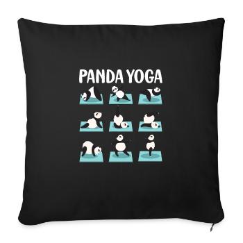 Yoga Quote Panda Yoga - Sofa pillowcase 17,3'' x 17,3'' (45 x 45 cm) - black - Front