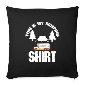 Camping Zitat Das ist mein Camping - Sofakissenbezug 45 x 45 cm - Schwarz - Vorne