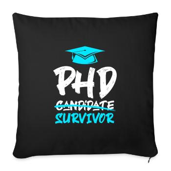 Doctorate Doctor 2022 Phd Survivor - Sofa pillowcase 17,3'' x 17,3'' (45 x 45 cm) - black - Front