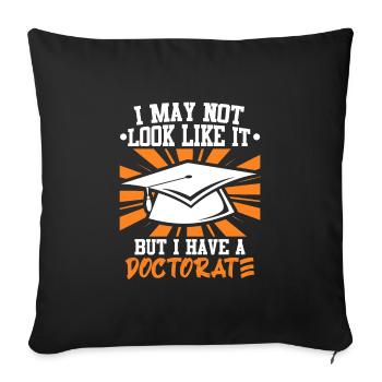 Dissertation Doctorat 2022 Doctorat - Housse de coussin décorative 45 x 45 cm - noir - Devant