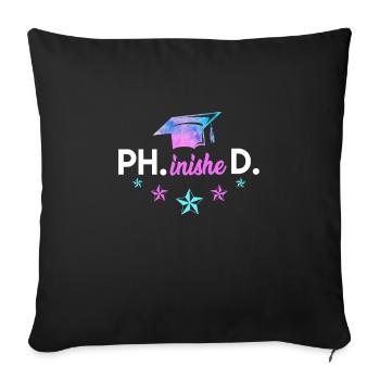 Doctorat terminé 2022 Doctorat phinished - Housse de coussin décorative 45 x 45 cm - noir - Devant