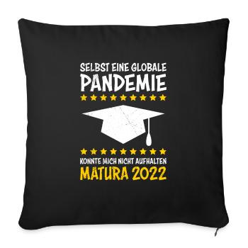 Matura 2022 Pandemie Maturant Matura - Sofakissenbezug 45 x 45 cm - Schwarz - Vorne