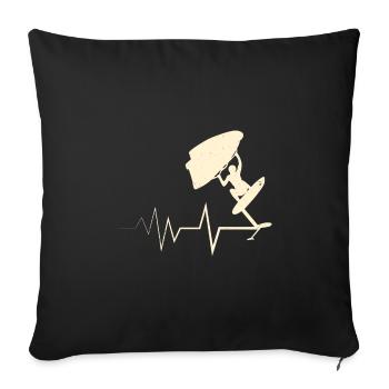 Wing Surf Heartbeat Wing Foiler Heart Wing Foil - Housse de coussin décorative 45 x 45 cm - noir - Devant