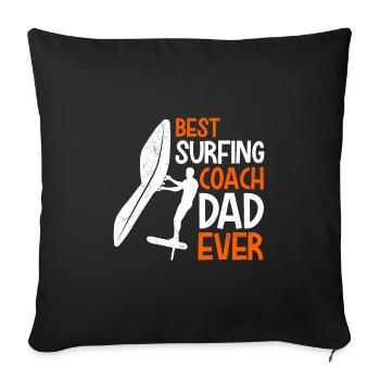 Wing Surf Coach Wing Foiling Dad Papa - Sofa pillowcase 17,3'' x 17,3'' (45 x 45 cm) - black - Front