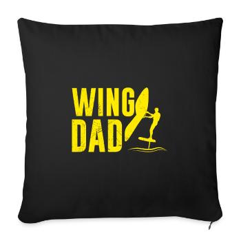 Wing Dad Wing Surf Wing Foil - Sofa pillowcase 17,3'' x 17,3'' (45 x 45 cm) - black - Front