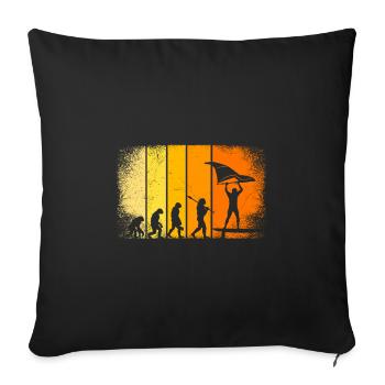 Wing Surfer Wing Foiler Evolution Wing Foil - Sofa pillowcase 17,3'' x 17,3'' (45 x 45 cm) - black - Front