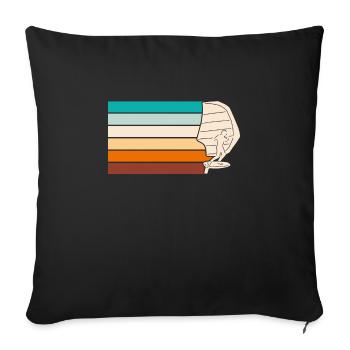 Wing Surf Wing Foil Wing Foiler - Sofa pillowcase 17,3'' x 17,3'' (45 x 45 cm) - black - Front