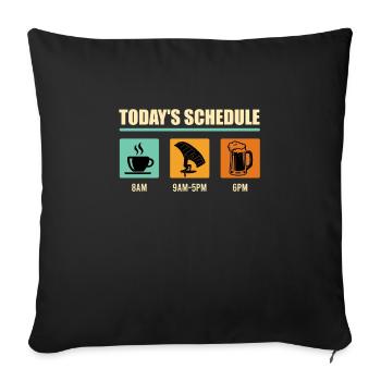 Wingfoil Horaire quotidien Wing Surf Wingfoil - Housse de coussin décorative 45 x 45 cm - noir - Devant