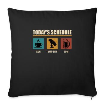 Wingfoil Horaire quotidien Wing Surf Wingfoil - Housse de coussin décorative 45 x 45 cm - noir - Devant