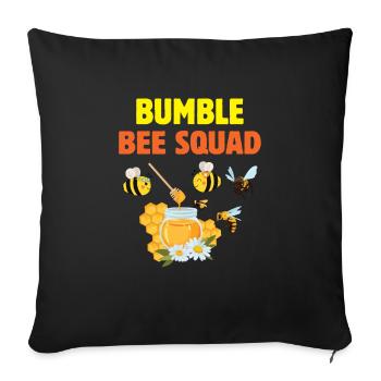 Bees Quote Bumble Bee Squad - Sofa pillowcase 17,3'' x 17,3'' (45 x 45 cm) - black - Front
