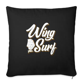 Wing Surf Wingfoil Wingsurf Wingfoil - Sofa pillowcase 17,3'' x 17,3'' (45 x 45 cm) - black - Front
