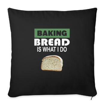 Brot Backen Bäcker - Sofakissenbezug 45 x 45 cm - Schwarz - Vorne