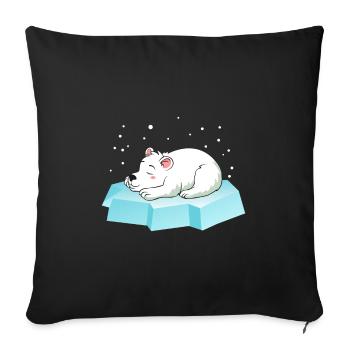 Sleepy polar bear - Sofa pillowcase 17,3'' x 17,3'' (45 x 45 cm) - black - Front