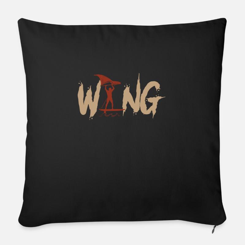 Wing Foiling Wing Surf Wing Foil Wingfoil - Sofakissenbezug 45 x 45 cm - Schwarz