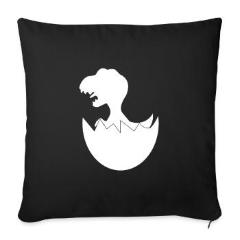 Baby dinosaur hatches from the egg - Sofa pillowcase 17,3'' x 17,3'' (45 x 45 cm) - black - Front