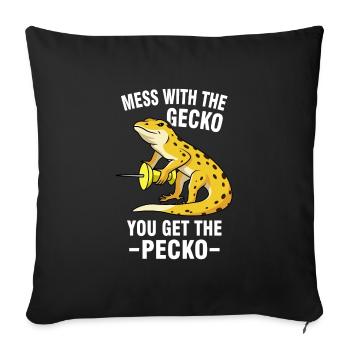 Gecko Memes - Sofa pillowcase 17,3'' x 17,3'' (45 x 45 cm) - black - Front