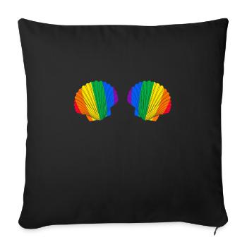 Shell Bikini Bra Mermaid Pride LGBTQ Costume - Sofa pillowcase 17,3'' x 17,3'' (45 x 45 cm) - black - Front