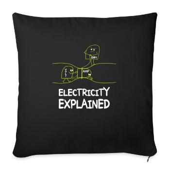 Electricity explains electronics technician Electrician - Sofa pillowcase 17,3'' x 17,3'' (45 x 45 cm) - black - Front
