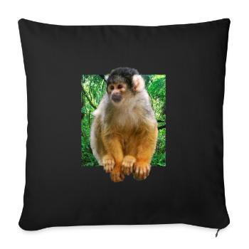 Squirrel monkey squirrel monkey - Sofa pillowcase 17,3'' x 17,3'' (45 x 45 cm) - black - Front