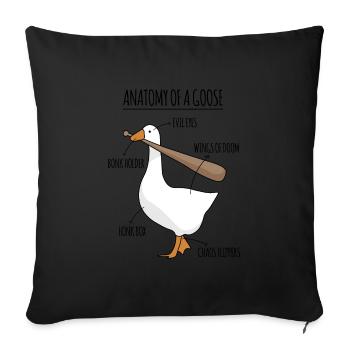 Anatomy of a Goose Meme - Sofa pillowcase 17,3'' x 17,3'' (45 x 45 cm) - black - Front