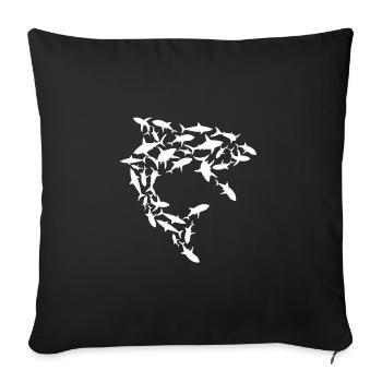 Essaim de requins Sauvez les requins - Housse de coussin décorative 45 x 45 cm - noir - Devant