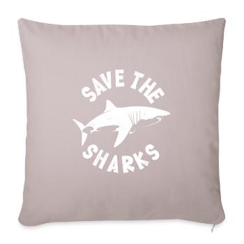 Save the Sharks stop Finning Hai - Sofa pillowcase 17,3'' x 17,3'' (45 x 45 cm) - light taupe - Front