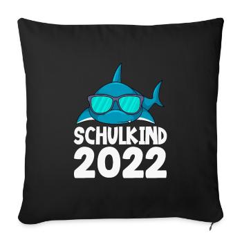 Schulkind 2022 Einschulung Junge - Sofakissenbezug 45 x 45 cm - Schwarz - Vorne