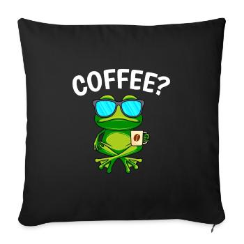 Coffee? Coffee drinker Fully automatic coffee machine Espresso - Sofa pillowcase 17,3'' x 17,3'' (45 x 45 cm) - black - Front