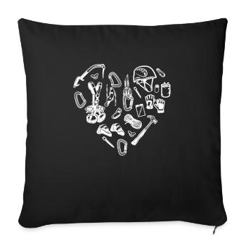 Grimpeur Coeur Escalade - Housse de coussin décorative 45 x 45 cm - noir - Devant