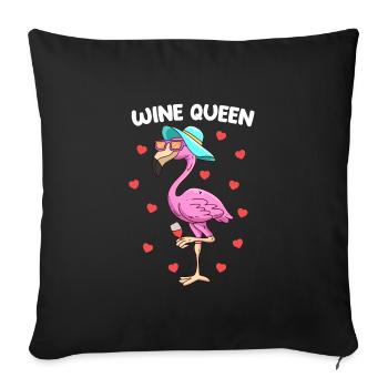 Wine Queen Wine Drinker Dames - Housse de coussin décorative 45 x 45 cm - noir - Devant