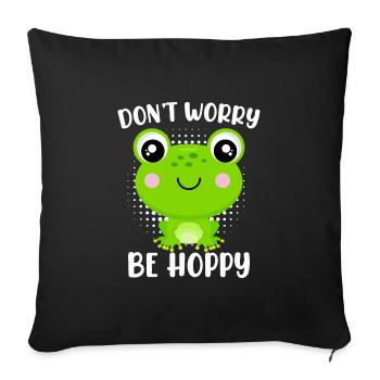 Ne vous inquiétez pas d’être Hoppy Frog Kids - Housse de coussin décorative 45 x 45 cm - noir - Devant