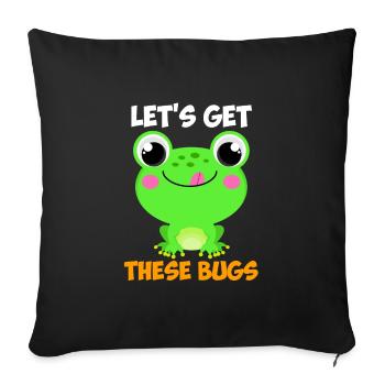 Let's get these Bugs Frosch Programmierer - Sofakissenbezug 45 x 45 cm - Schwarz - Vorne