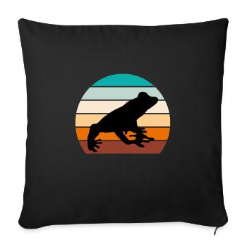 Grenouille rétro Grenouille vintage Crapaud Grenouille - Housse de coussin décorative 45 x 45 cm - noir - Devant