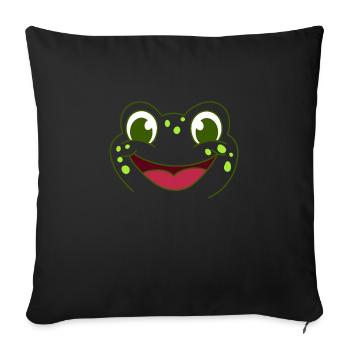Cute Frog Face Frog Kids Young Girls - Sofa pillowcase 17,3'' x 17,3'' (45 x 45 cm) - black - Front