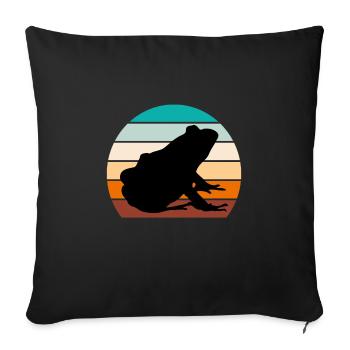 Grenouille rétro Grenouille vintage Crapaud Grenouille - Housse de coussin décorative 45 x 45 cm - noir - Devant