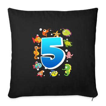 5th birthday boy 5 years - Sofa pillowcase 17,3'' x 17,3'' (45 x 45 cm) - black - Front