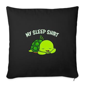 Ma chemise de sommeil de tortue - Housse de coussin décorative 45 x 45 cm - noir - Devant