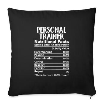 Entraîneur personnel Gymspiration Hero Spécialiste - Housse de coussin décorative 45 x 45 cm - noir - Devant