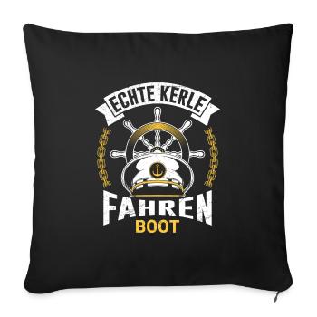 De vrais gars conduisent un bateau Papa Boater Sailors - Housse de coussin décorative 45 x 45 cm - noir - Devant