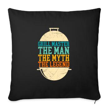 Maître de la collerette Papa l’homme du mythe la légende - Housse de coussin décorative 45 x 45 cm - noir - Devant