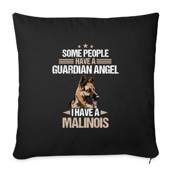 Malinois Dog - Sofa pillowcase 17,3'' x 17,3'' (45 x 45 cm) - black - Front