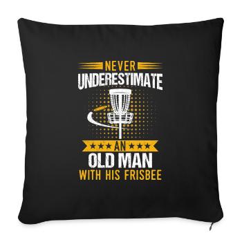Frisbee - Sofa pillowcase 17,3'' x 17,3'' (45 x 45 cm) - black - Front