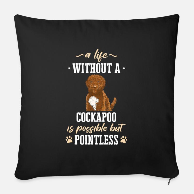 Cockapoo Dog - Sofa pillowcase 17,3'' x 17,3'' (45 x 45 cm) - black