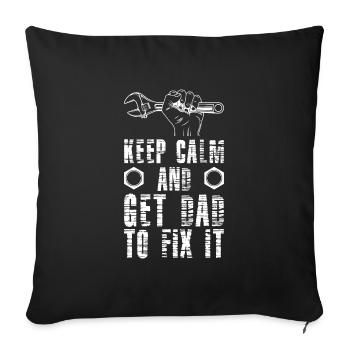 Dad fix it Papa repairs the hobbyist screwdriver - Sofa pillowcase 17,3'' x 17,3'' (45 x 45 cm) - black - Front