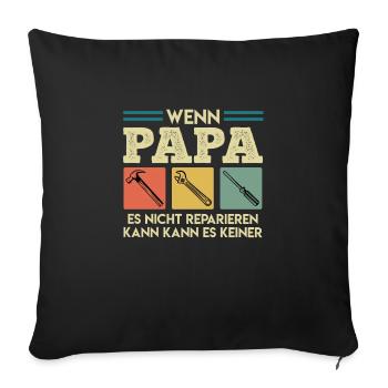 Heimwerker Papa Bastler Papa Vatertag - Sofakissenbezug 45 x 45 cm - Schwarz - Vorne