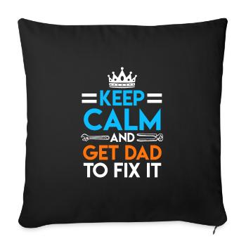 Get Dad to fix it Papa fixes the - Sofa pillowcase 17,3'' x 17,3'' (45 x 45 cm) - black - Front