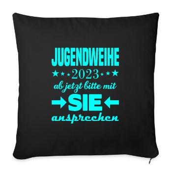 Jugendweihe 2023 - Sofakissenbezug 45 x 45 cm - Schwarz - Vorne